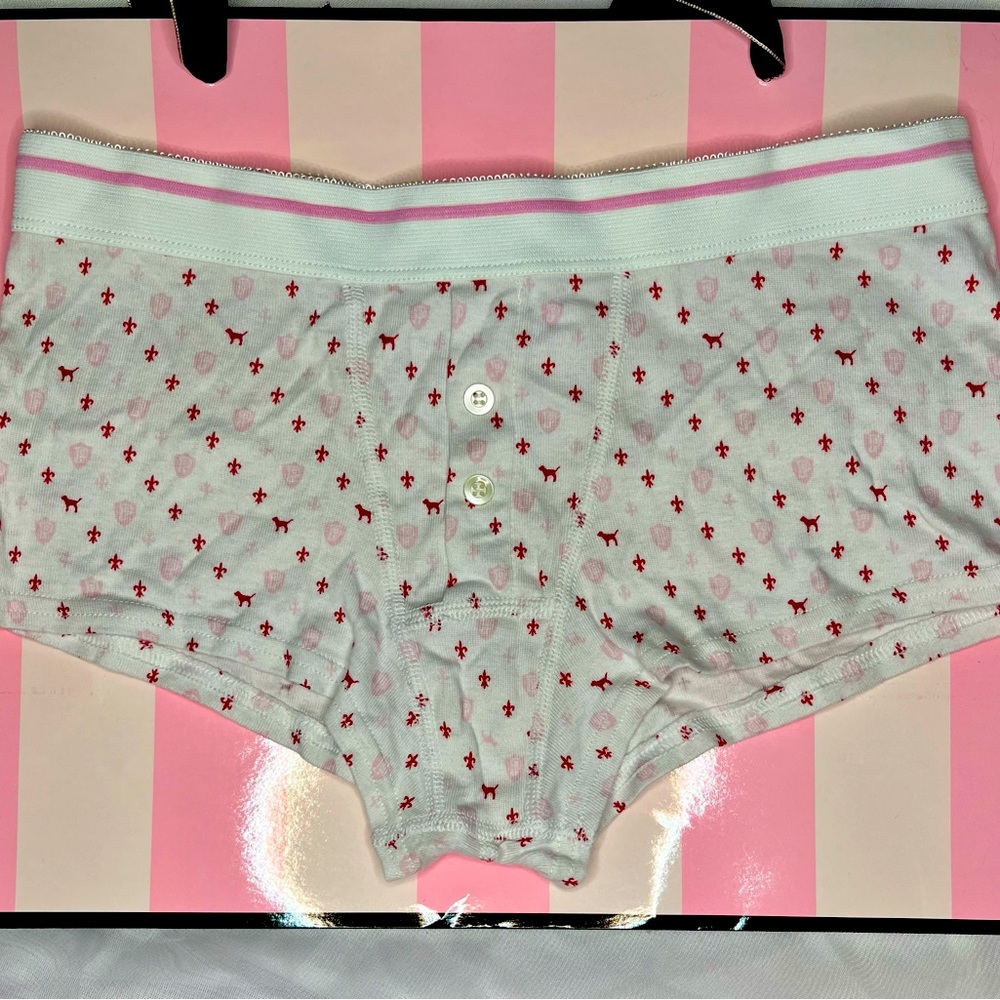 NEW VINTAGE VS PINK LARGE high Boxer Boxie COTTON KNIT PANTIES VERY RARE…